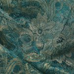 Textile fil guipé jointif dentelle bleu or